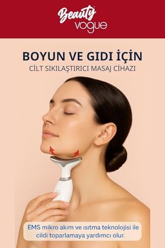 Boyun Yüz Sıkılaştırıcı Kırışıklık Giderme Aleti, Çift Çene Azaltıcı Titreşim Masajı Kırışıklıklar Görünüm Giderme ve Yüz için Cilt Sıkılaştırma, Boyun