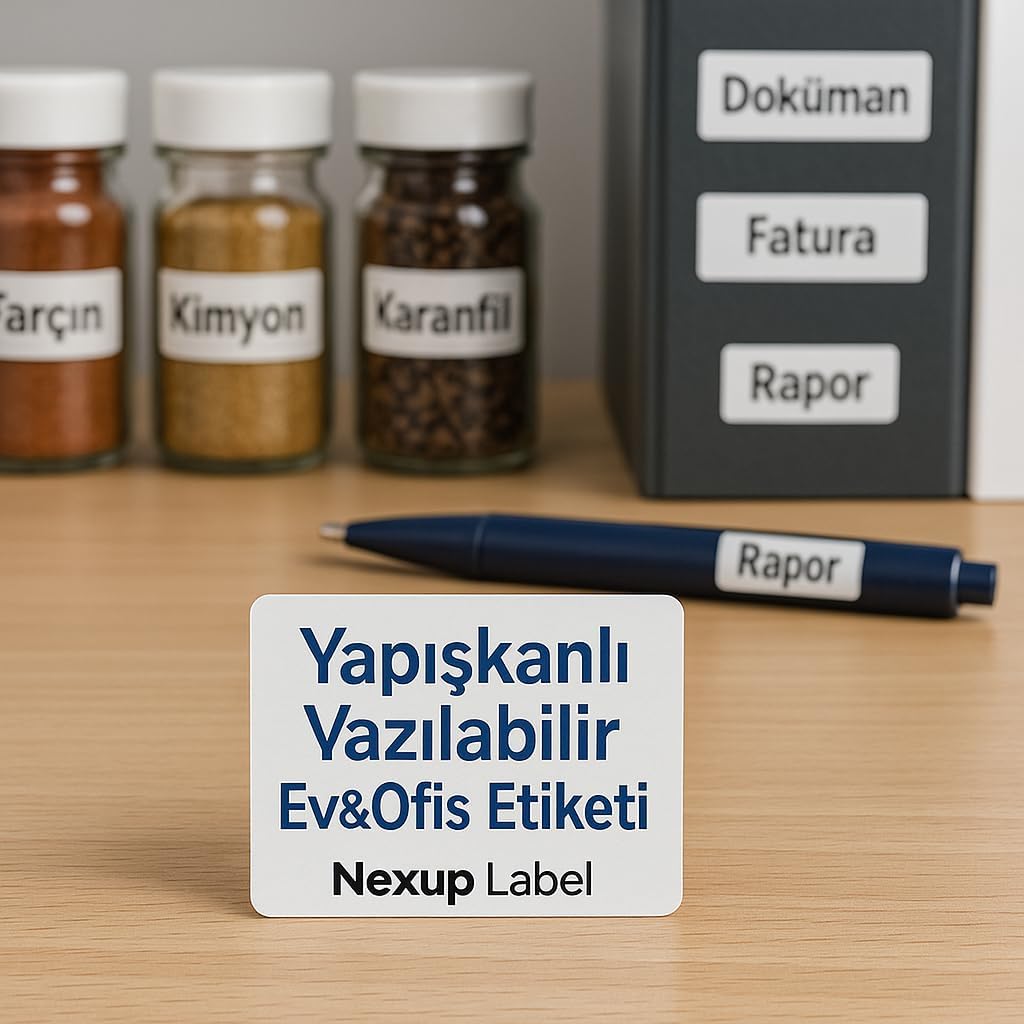 100x50 mm Beyaz Yapışkanlı Kalemle Yazılabilir Etiket, Ev ve Ofis Organizasyonu, Düzenleyicisi - 500 adet
