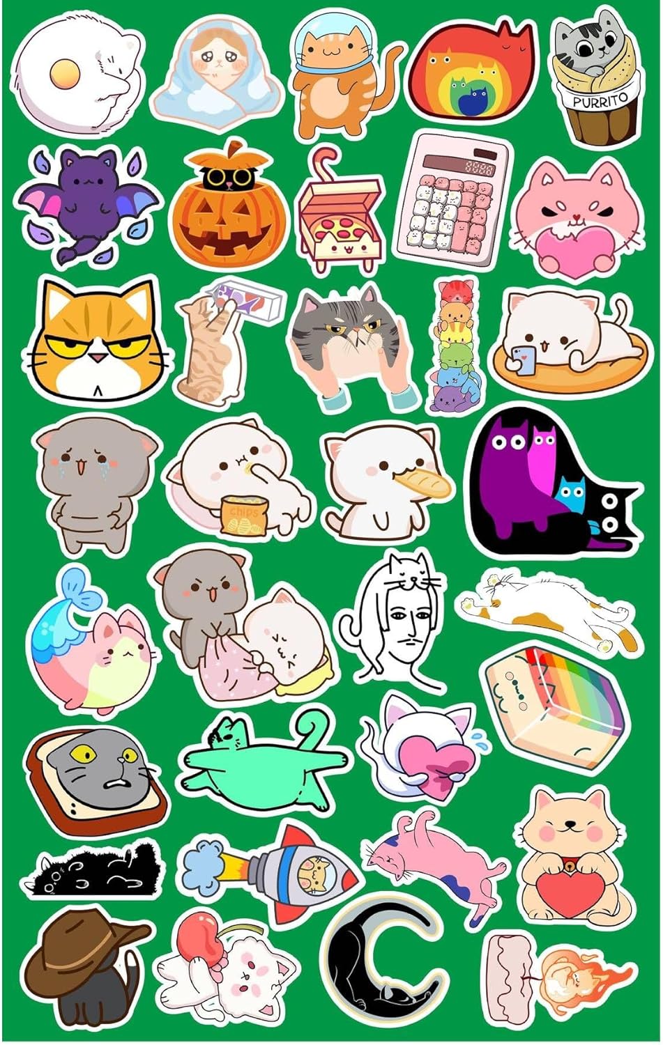 Komik Cats Seri 3 Telefon Laptop Notebook Tablet Defter Matara Stiker Etiket