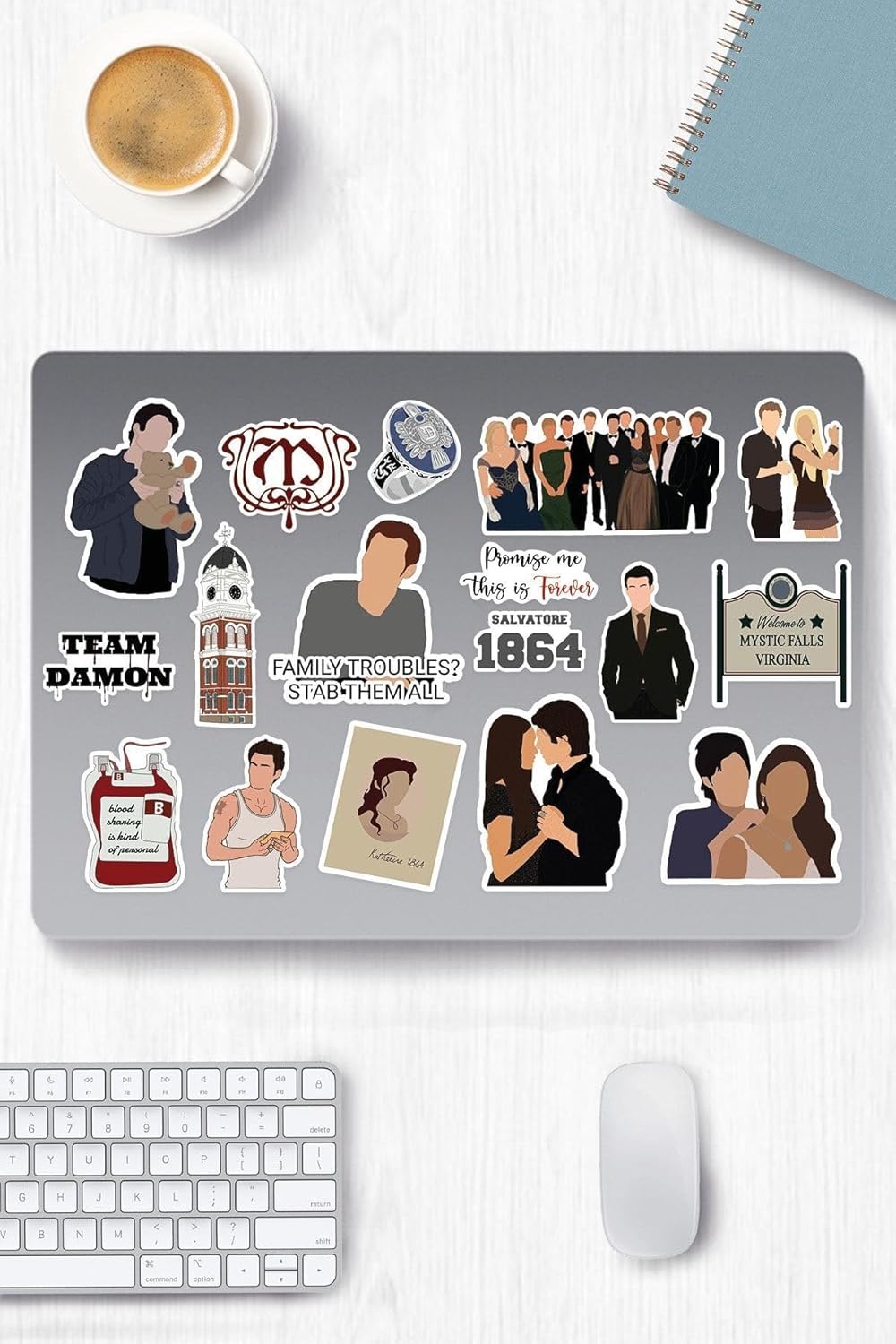 Alternative view of The Vampire Diaries Temalı Etiket Seti 2 -Vampir Günlükleri - Laptop Notebook Telefon