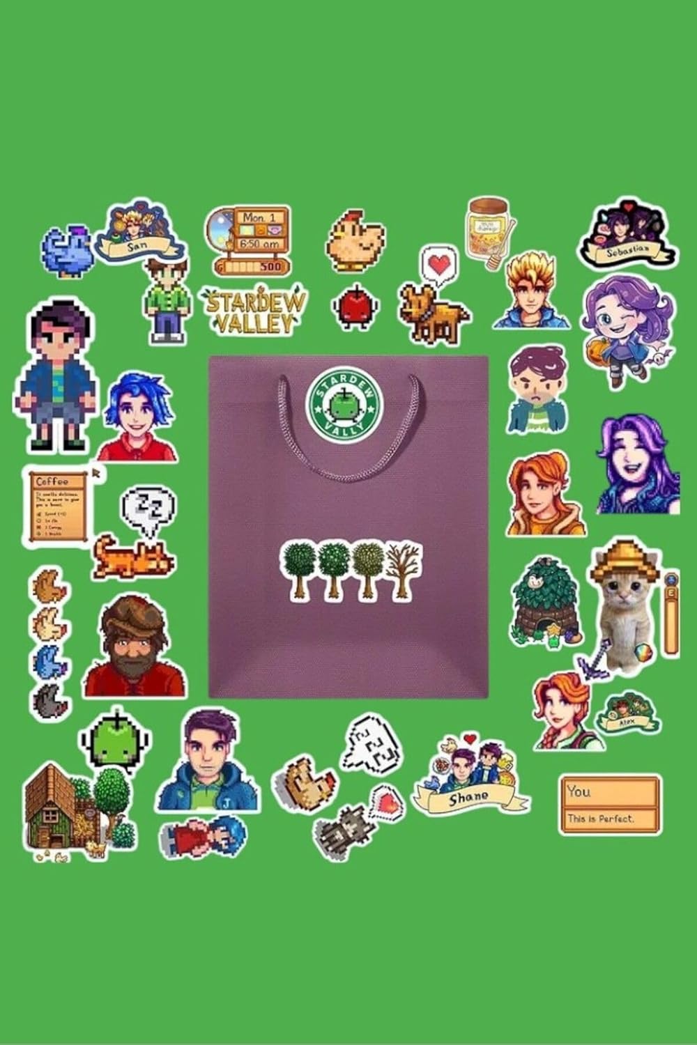 Alternative view of Stardew Valley Paketi/Bullet Journal Defter Çıkartma Ajanda Laptop Etiket, 4687435476874
