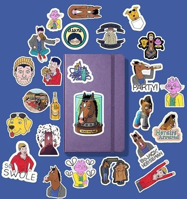 Bojack Horseman Paketi - Bullet Journal - Ajanda - - Defter - Laptop Etiket Çıkartma