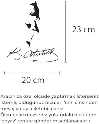 Ulu Önder Atatürk 23X20 Cm Araba, Motorsiklet, Laptop, Cam