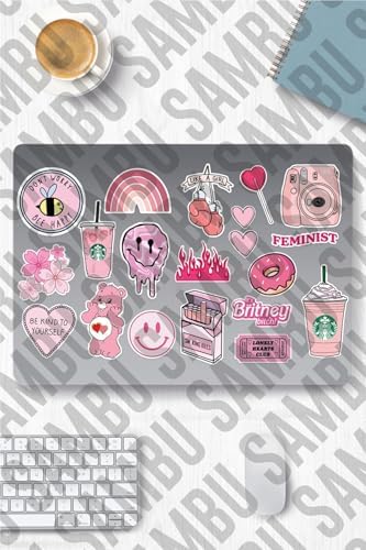 Pink Aesthetic Temalı Etiket Seti 3 - Pembe - Laptop Notebook Telefon