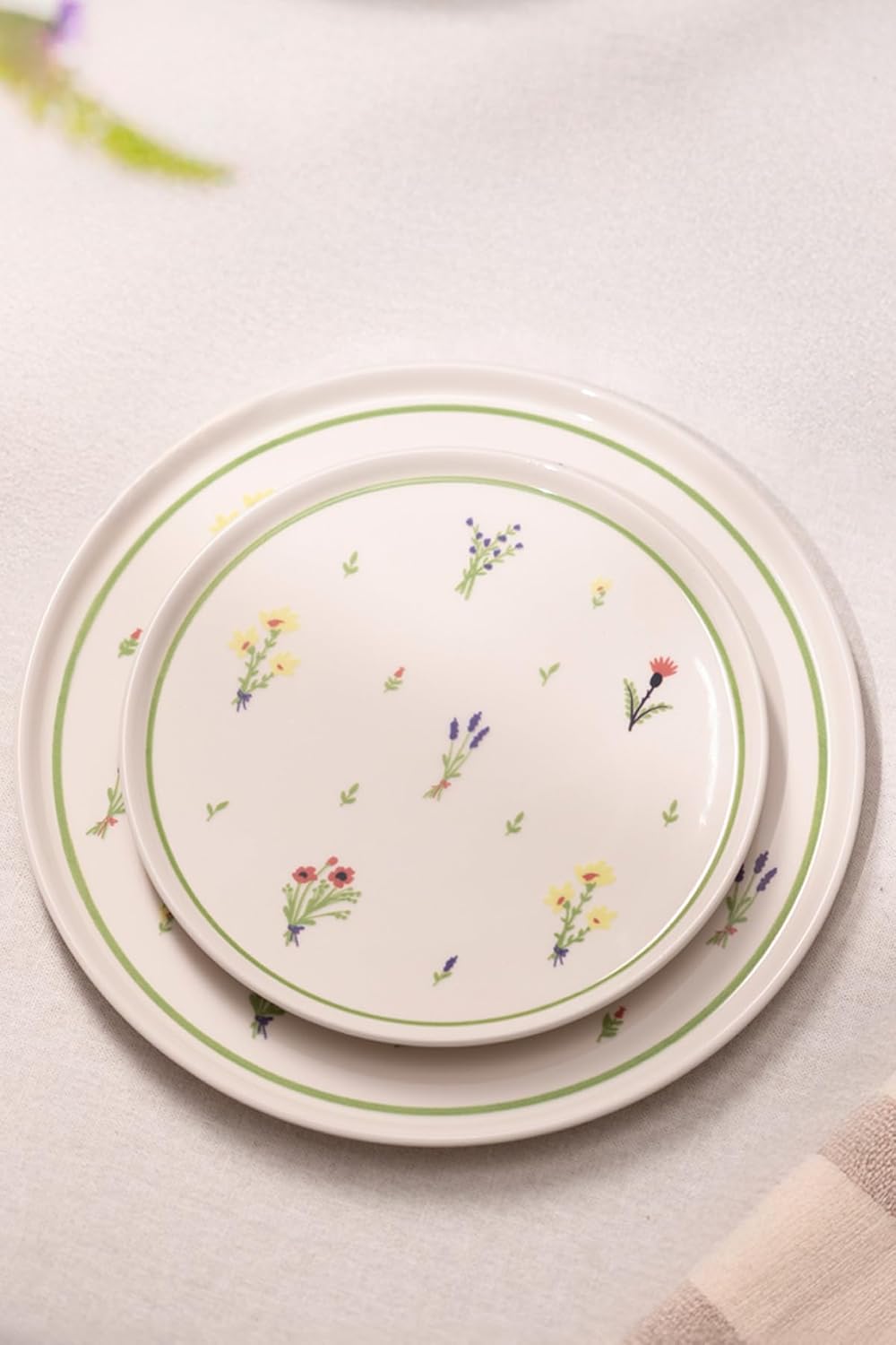 Seramik 4'lü Pasta Tabağı Seti 20 cm