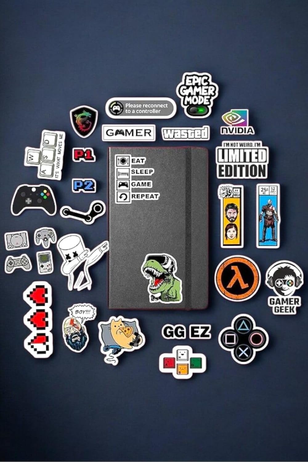 Gamer Gaming Oyuncu Paketi/Bullet Journal Defter Çıkartma Ajanda Laptop Etiket, 986746153465416