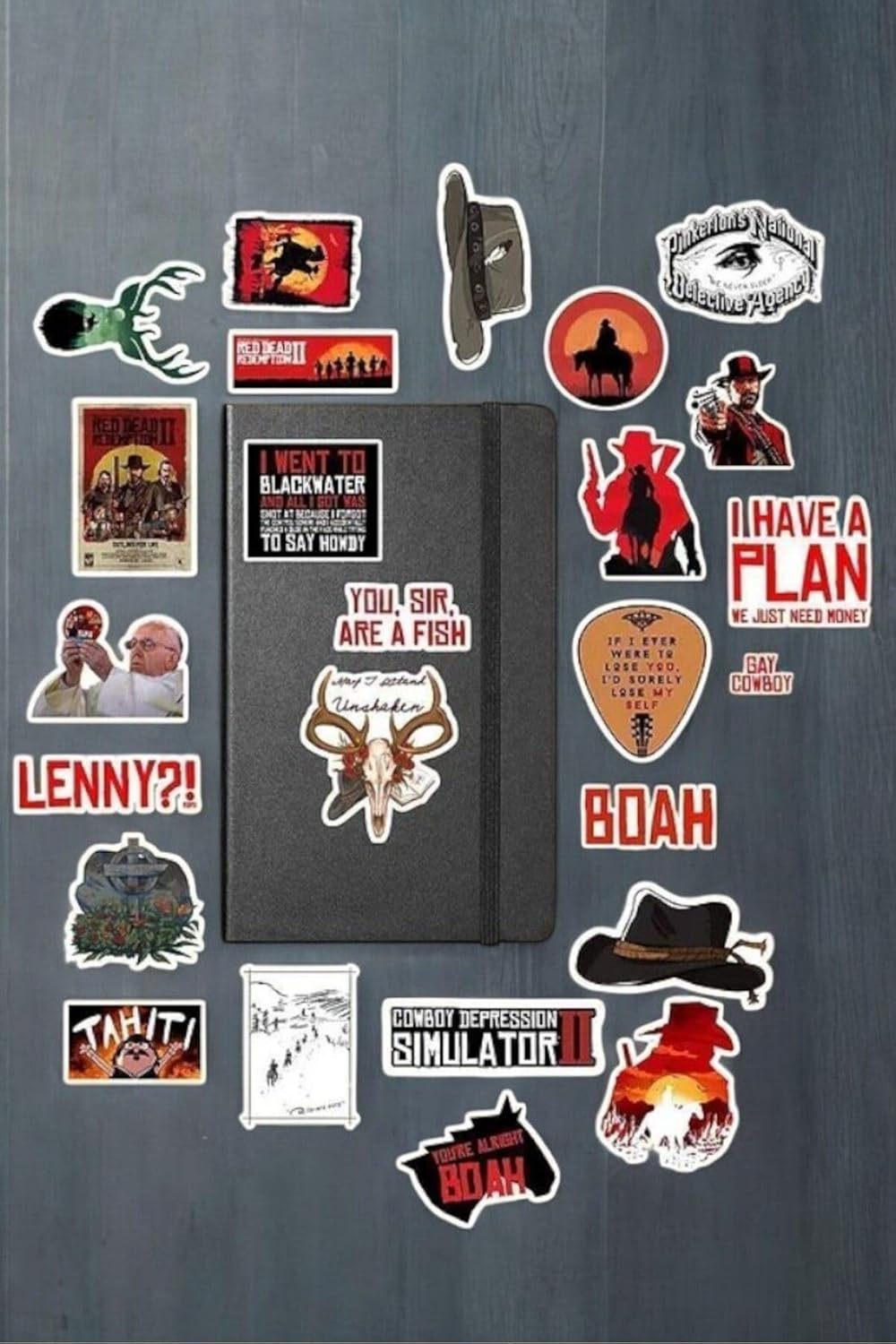 Red Redemption Rdr2 Paketi/Bullet Journal Defter Çıkartma Ajanda Laptop Etiket, 56874615879486