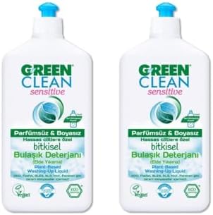 U Green Clean Green Clean Sensitive Bitkisel Bulaşık Deterjanı 500 ml x2 Adet