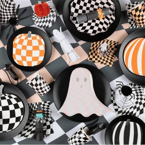 Alternative view of - Mod Pattern Pumpkin Napkins - Modern Desenli Balkabağı Peçeteler (16'lı)