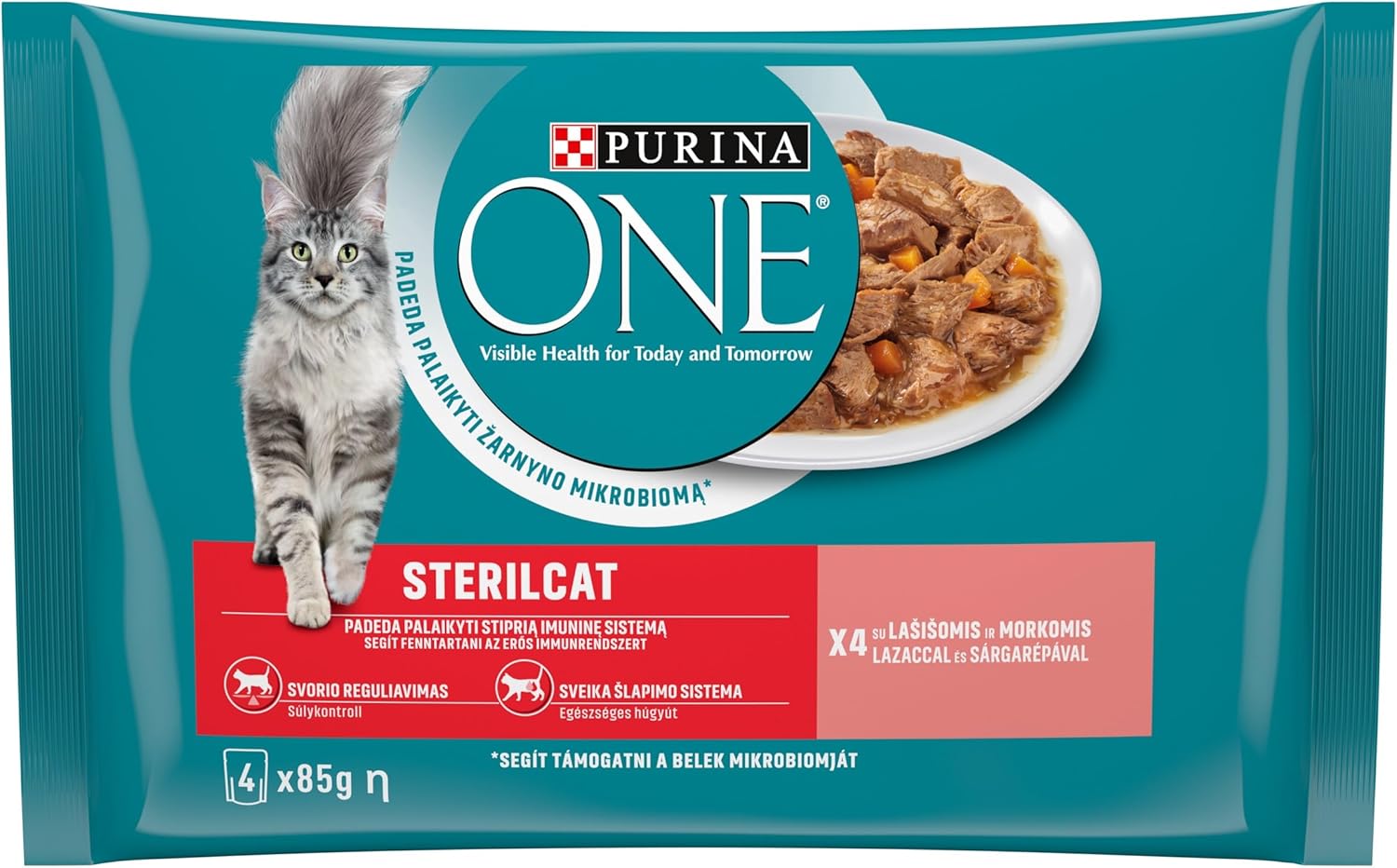 Alternative view of PURINA ONE Somonlu Kısırlaştırılmış Kediler İçin Yaş Kedi Maması 85 Gram, 4 Adet
