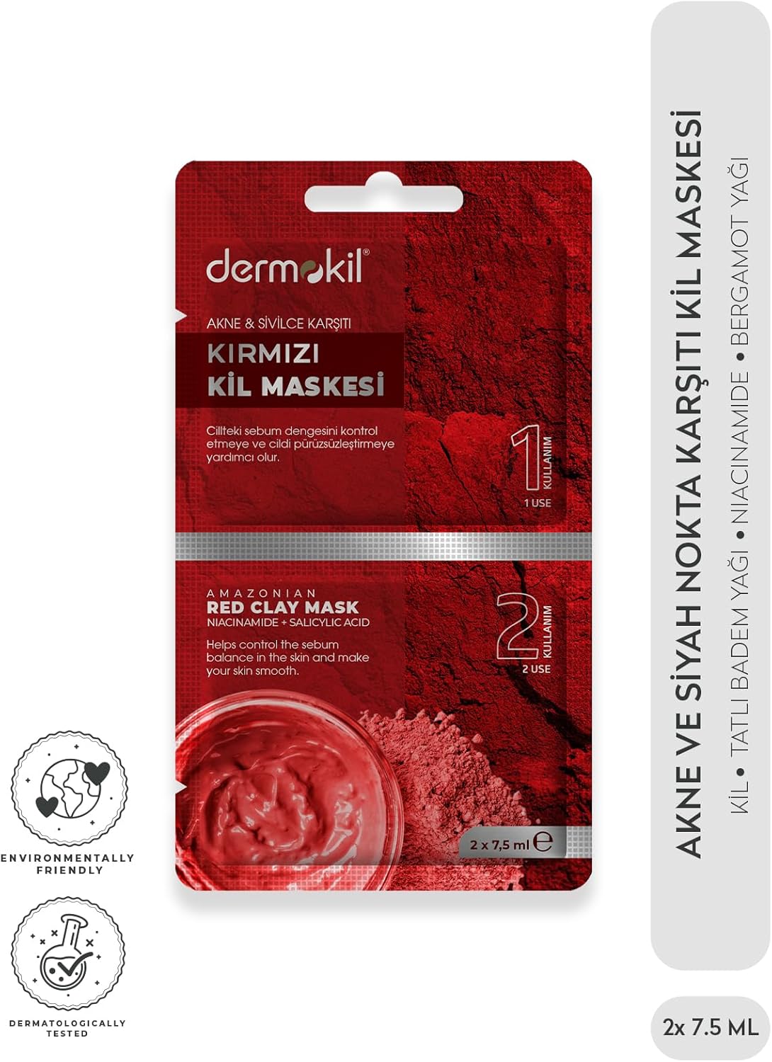 Akne ve Siyah Nokta Karşıtı Kil Maskesi 2x 7.5 ml