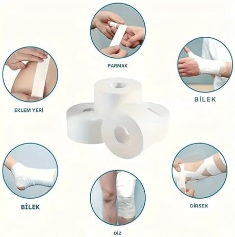 NutraBella Rijit Fiksasyon Yapışkanlı Sporcu Bandajı 3.7cm X 13 Mt Voleybol,boks,basketbol,futbol