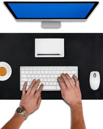 90x40 XL Deri Mouse Pad,Ofis,Masa Matı Sümen,Konforlu Mouse Pad,Çift Yönlü (Siyah)