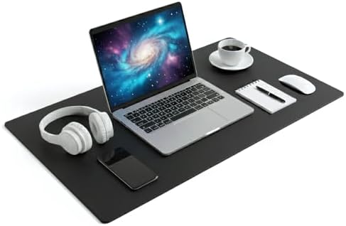 Alternative view of 90x40 XL Deri Mouse Pad,Ofis,Masa Matı Sümen,Konforlu Mouse Pad,Çift Yönlü (Siyah)