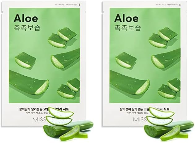 Aloe Özlü Esnek Görünüm Sunan Yoğun Nemlendirici Yaprak Maske 2li paket