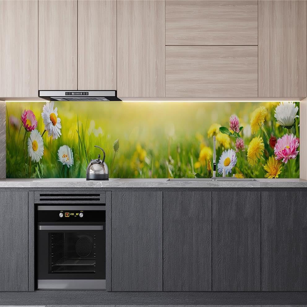 Mutfak Tezgah Arası Folyo Kaplama Folyosu Papatyalar 60x300 CM