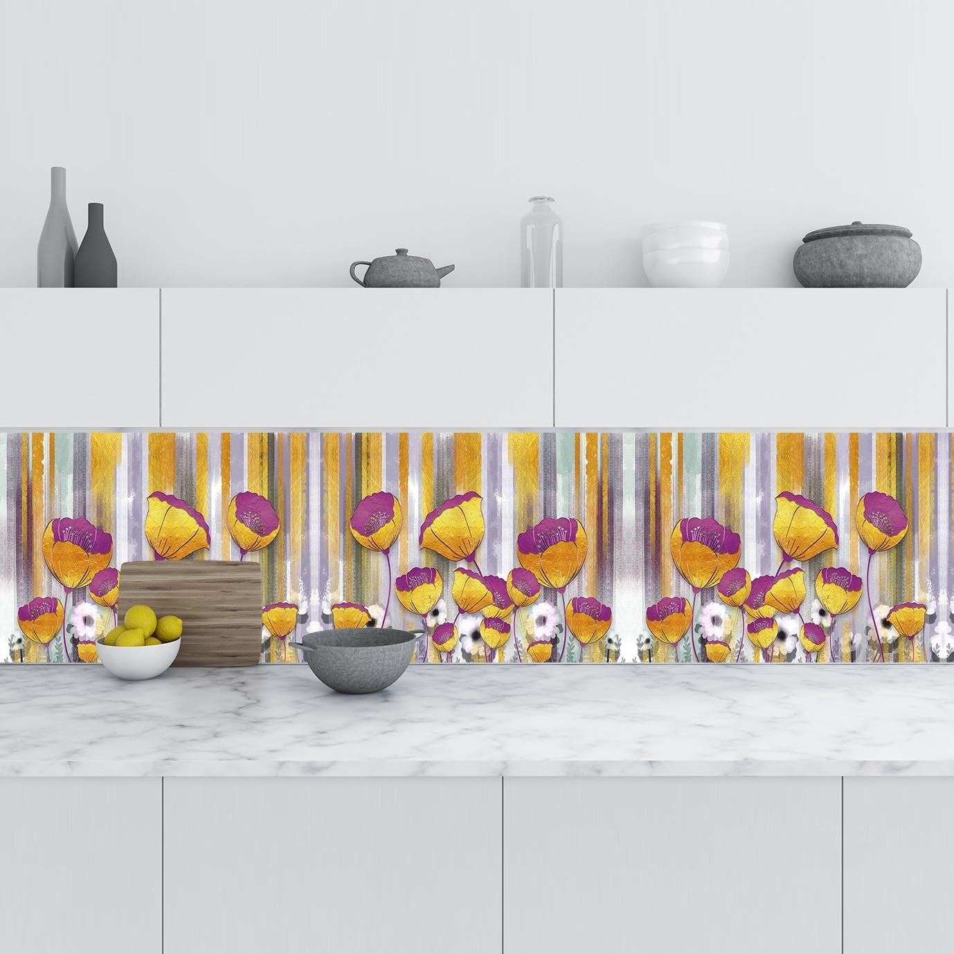 Alternative view of Mutfak Tezgah Arası Folyo Kaplama Folyosu 3D Flower 60x300 CM