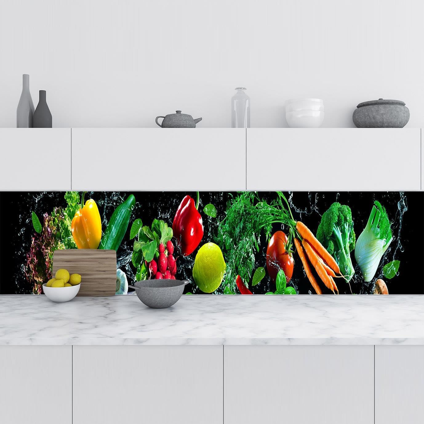 Mutfak Tezgah Arası Folyo Kaplama Folyosu Sebzeler 60x400 CM