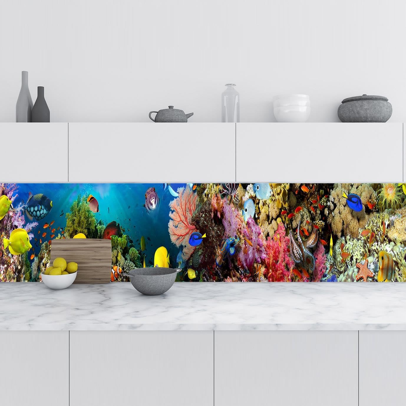 Alternative view of Mutfak Tezgah Arası Folyo Kaplama Folyosu Deniz Mercanları 60x300 CM