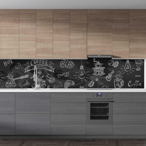 Mutfak Tezgah Arası Folyo Kaplama Folyosu Coffee Menu 60x100 CM