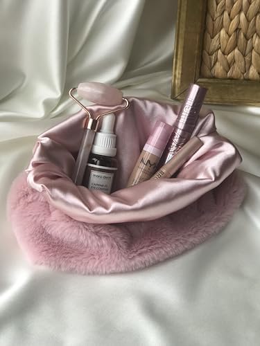 Alternative view of Peluş Makyaj Çantası Pudra Pembe Organizer Seyahat Çantası