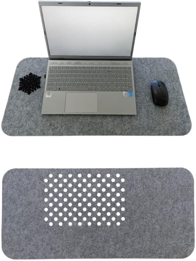 Alternative view of Keçe Masa Üstü Mouse Pad ve Bilgisayar Düzenleyici 70x32 cm – Antibakteriyel Masa Matı, Doğal Keçe Mat, Koruyucu Altlık, Ofis ve Ev için Minimalist Tasarım (açık gri)