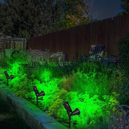 Yeşil 18 LED Spot Güneş Enerjili Bahçe Aydınlatma Lambası, Fotoselli, Spike Aplik, 18W Su Geçirmez Dış Mekan Solar Lamba, Ağaç,, Garaj, Havuz, Duvar Ve Zemin Montajına Uygundur 42 CM
