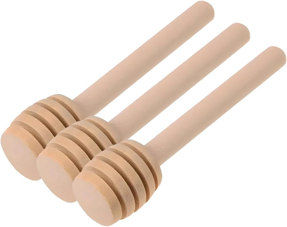 Ahşap Bal Kaşığı Seti, 3 Adet, 10 cm, Doğal Ahşap Mini Bal Çubuğu