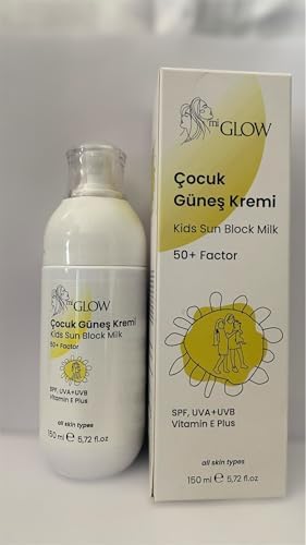 MiGlow Çocuk Güneş Kremi, SPF 50+ UVA+UVB Koruma, Vitamin E Plus, 150 ml, Tüm Cilt Tipleri İçin