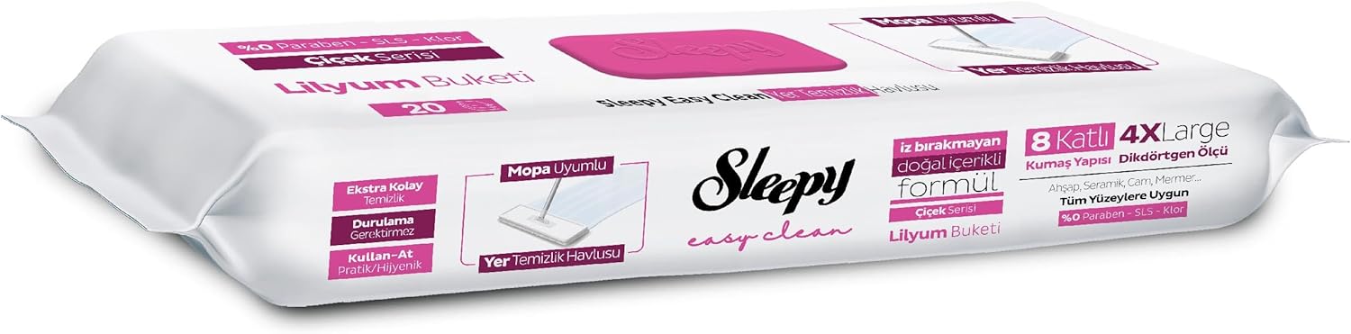 Lilyum Buketi Mopa Uyumlu Yer Temizlik Havlusu&Mendili 20 Yaprak