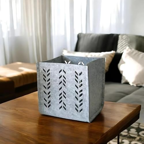 Keçe Saklama Kutusu – Gri Renk, 16x16x16 cm Dekoratif Organizer Sepet, 3 mm Kalınlıkta, Çok Amaçlı Tekli Kutu