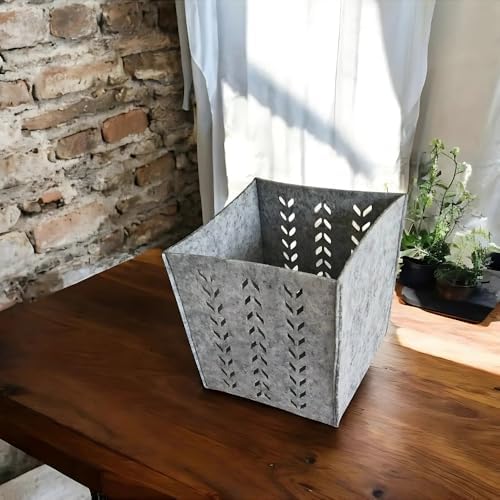 Alternative view of Keçe Saklama Kutusu – Gri Renk, 16x16x16 cm Dekoratif Organizer Sepet, 3 mm Kalınlıkta, Çok Amaçlı Tekli Kutu