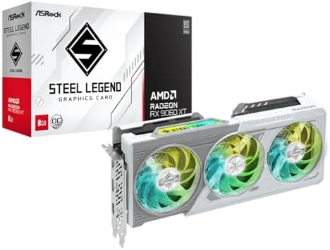 Alternative view of ASRock AMD Radeon RX 9060 XT Steel Legend 8GB OC 8GB ARGB Ekran Kartı - 8GB GDDR6, 128-bit, AMD RDNA 4, 1x HDMI, 2x DisplayPort 2.1a, 1x HDMI 2.1b, AMD HYPR-RX