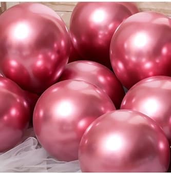 10 Adet Pembe Metalik Balon