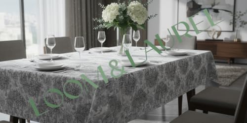 Dokuma Dikdörtgen Masa Örtüsü 160 x 240 cm | Gri Ağırlıklı