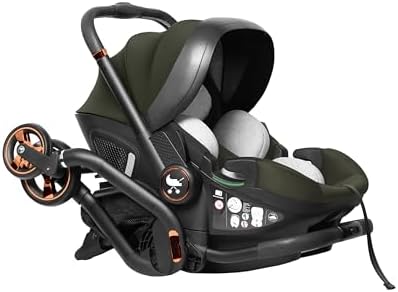 Merkür Bebe 2'si 1 Arada i-Size Oto Koltuğu ve Bebek Arabası Yeşil, saniyeler içinde dönüşüm, tekerlekli oto koltuğu, çift yönlü, 9.5 kg, 0-13 kg arası kullanım, hafif, kompakt