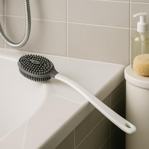 Alternative view of Uzun Saplı Silikon Vücut ve Masaj Fırçası – Banyo Lifi | Ergonomik Saplı, Çift Yüzeyli Duş Fırçası (Renk Stok Durumuna Göre Gönderilir)