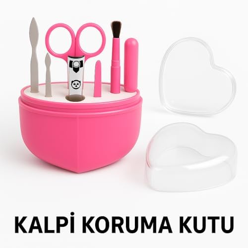 10'lu Manikür Pedikür Seti – Paslanmaz Çelik | Tırnak Törpüsü,, Et Pens Seti | Taşınabilir Kutulu Tırnak Bakım Seti | Kadın Erkek için Uygun
