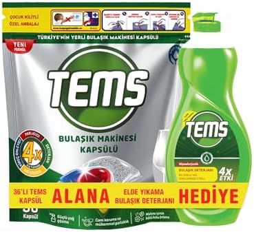 Alternative view of TEMS Bulaşık Makinesi Kapsülü 36'lı+Elde Yıkama Bulaşık Deterjanı 500 ml Hediyeli
