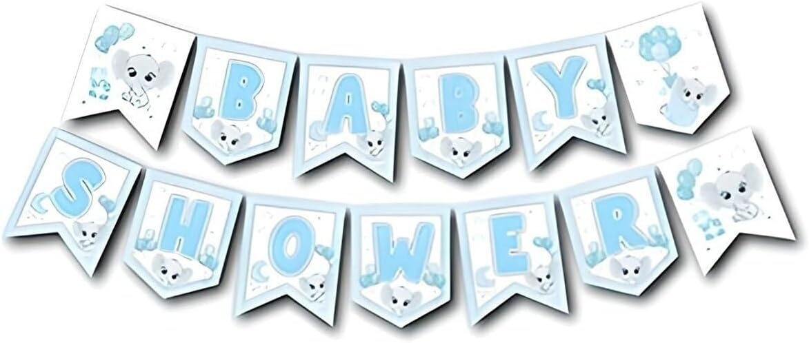 Alternative view of Mini Party Store Zikzak Banner Baby Shower Mavi Fil, 895689564556223
