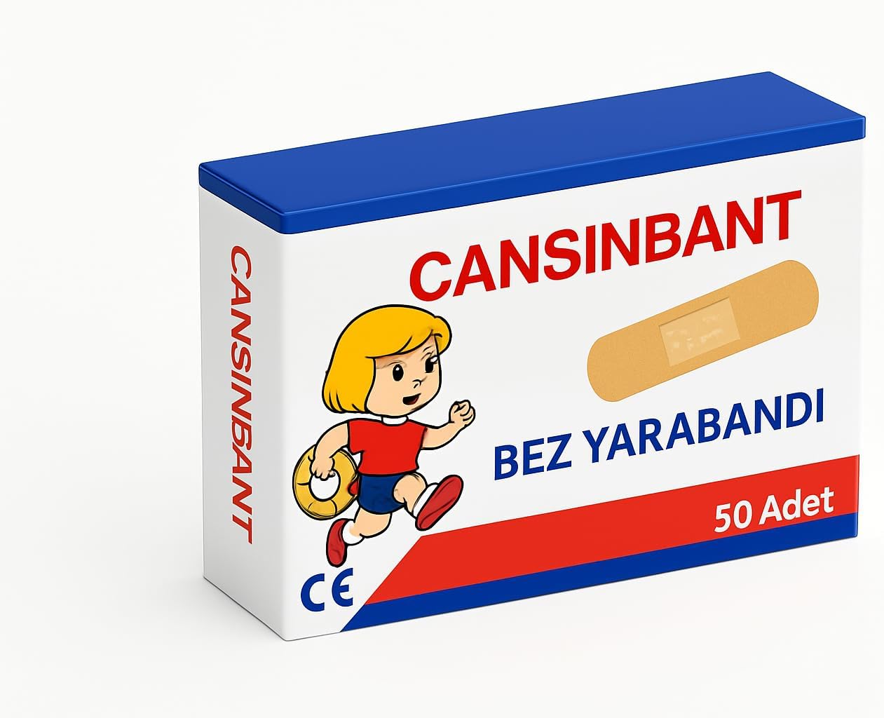 Cansın Yarabandı 50 Adet – Esnek ve Nefes Alabilen Kumaş Yüzey, Cilt Dostu, Günlük Kullanıma Uygun, Güçlü Yapışkan, İlk Yardım ve Ev Kullanımı İçin İdeal
