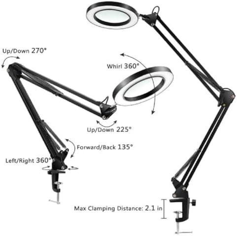 Alternative view of Büyüteçli 2in1 Standlı Klinik, Dövme ve El Sanatları için Yuvarlak Işık 6.3 inç (16cm) Stüdyo Işık ve Kamera Youtuber Twich Kick Halka Yayıncı Işığı FL130