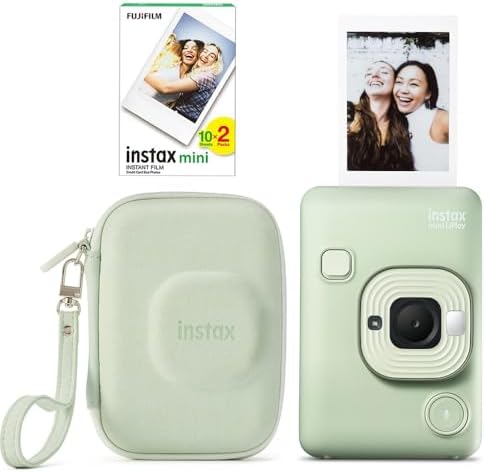 Mini LiPlay Hybrid Fotoğraf Makinesi 20'li Film Liplay Çantalı Set (Matcha Green)