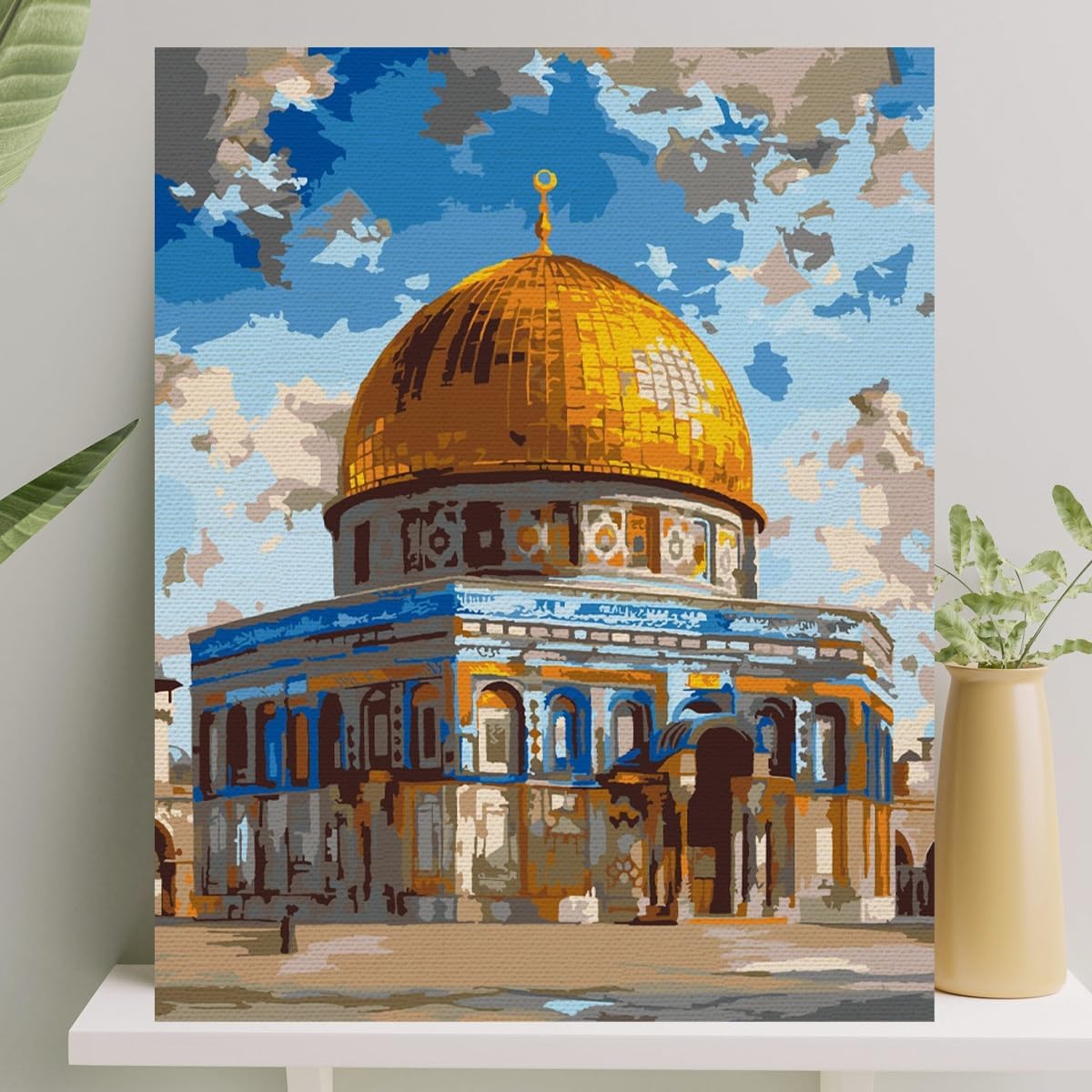 Alternative view of Sayılarla Boyama Tuval Seti Fırça Boya Dahil (Çıtalı) 40x50 CM - Mescid-i Aksa