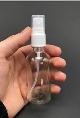 Alternative view of 4 Adet Şeffaf Kapaklı Beyaz Sprey Fısfıs Kolonya Dezenfektan Çok Amaçlı Cep Çanta Cam Şişe 50ml