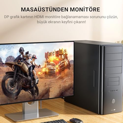 Alternative view of Veggieg DP to HDMI Kablo 8K 60Hz 4K 240Hz HDR 3D 48Gbps Örgülü Displayport to HDMI Kablo 2 Metre