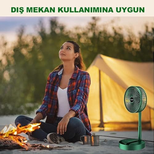 Alternative view of Şarjlı Taşınabilir Fan Katlanır Teleskopik Usb Fanı Ev Ofis Masaüstü Sessiz Fan