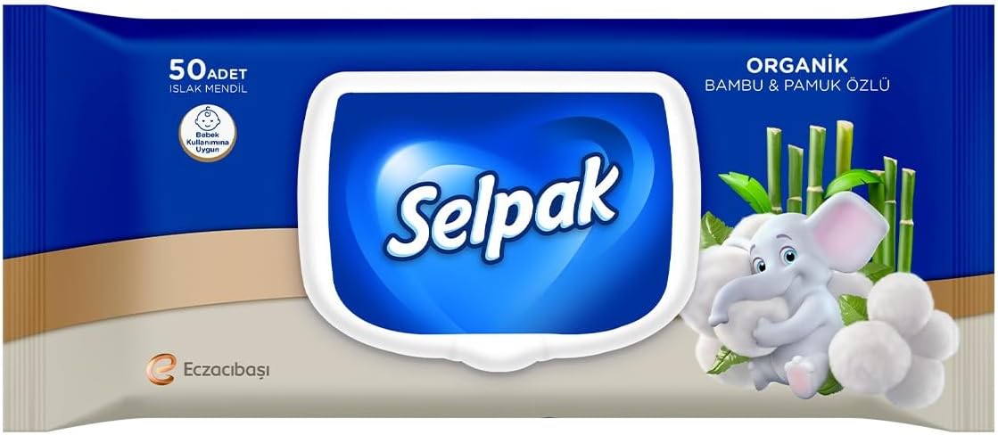 Selpak Organik Bambu ve Pamuk Islak Mendil 1X50