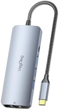 Alternative view of Veggieg 4K 60Hz HDMI Gigabit Ethernet 3*USB-A 2*Type-C 3.5mm Aux SD Micro SD Kart Okuyucu Çevirici Çoklayıcı Hub