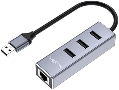 Veggieg USB 2.0 to 100Mbps Ethernet Çevirici ve 3 Portlu USB Hub Çoklayıcı